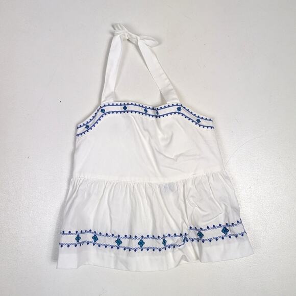 Janie And Jack Halter Tank Top Girls Sz 3 White Embroidered Classic Girly - Picture 1 of 6